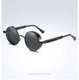 Silver Black Metal Polarized Sunglasses Gothic Steampunk Sunglasses Mens Womens Fashion Retro Vintage Shield Eyewear Shades 372