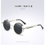 Silver Black Metal Polarized Sunglasses Gothic Steampunk Sunglasses Mens Womens Fashion Retro Vintage Shield Eyewear Shades 372