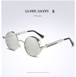 Silver Black Metal Polarized Sunglasses Gothic Steampunk Sunglasses Mens Womens Fashion Retro Vintage Shield Eyewear Shades 372