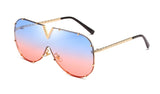 LEIDISEN 2018 One Piece Sunglasses Men Brand Designer High Quality Oversized Sunglasses For Women Sunglass Metal UV400 Mirror