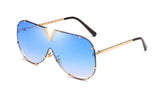 LEIDISEN 2018 One Piece Sunglasses Men Brand Designer High Quality Oversized Sunglasses For Women Sunglass Metal UV400 Mirror