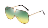LEIDISEN 2018 One Piece Sunglasses Men Brand Designer High Quality Oversized Sunglasses For Women Sunglass Metal UV400 Mirror