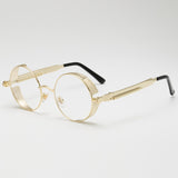Metal Steampunk Sunglasses Men Women Fashion Round Glasses Brand Design Vintage Sunglasses High Quality UV400 Eyewear Shades
