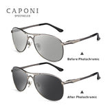 Caponi Driving Photochromic Sunglasses Men Polarized Chameleon Discoloration Sun glasses for men oculos de sol masculino RB8722