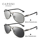 Caponi Driving Photochromic Sunglasses Men Polarized Chameleon Discoloration Sun glasses for men oculos de sol masculino RB8722