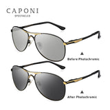 Caponi Driving Photochromic Sunglasses Men Polarized Chameleon Discoloration Sun glasses for men oculos de sol masculino RB8722