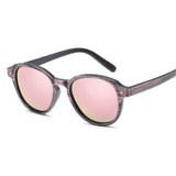 Oulylan Men Sunglasses Vintage Mirror Lenses Driving Sun Glasses Male Wood Grain Frame Eyewear UV400