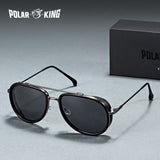 POLARKING Brand Steam Punk Polarized Men Sunglasses Gafas De Sol Fashion Men's Driving Metal Sun Glasses Fishing Travel Eyewear