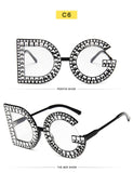 Fashion Crystal Diamond Round Oversized Sun glasses Brand Luxury DG Sunglasses Ladies Fashion Sunglasses for Women Party