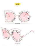Fashion Crystal Diamond Round Oversized Sun glasses Brand Luxury DG Sunglasses Ladies Fashion Sunglasses for Women Party